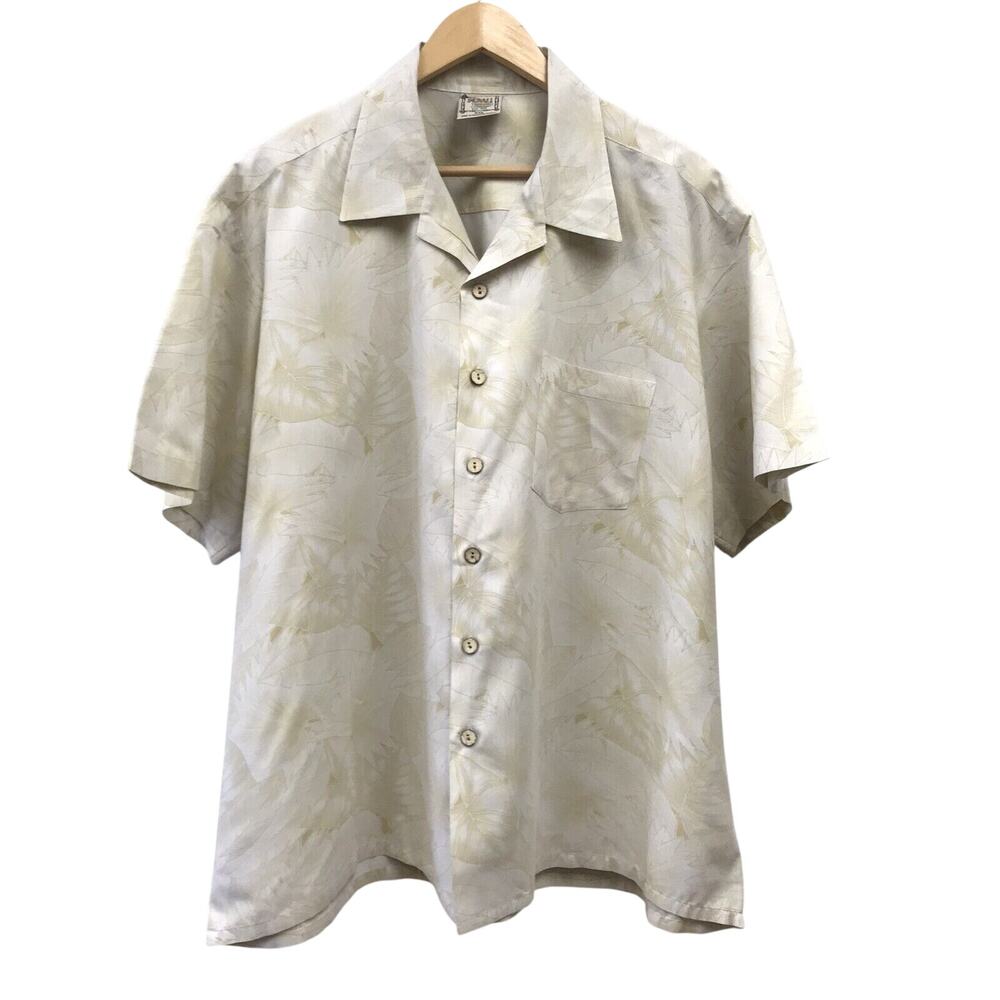 Maui Mens Size 2XL Shirt Beige White